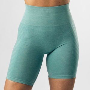 Alphalete High Rise Seamless Biker Shorts Jade Green Size XL